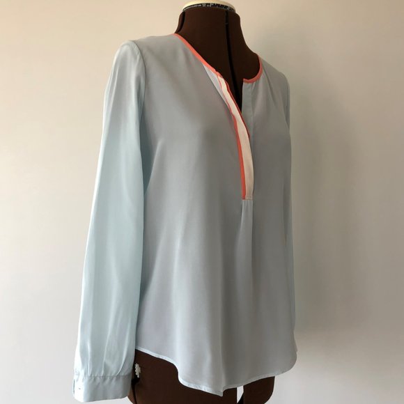 Joie Silk Half Button Up Blouse - Picture 3 of 7